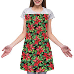 Watercolor Poinsettia Pattern Print Adjustable Apron
