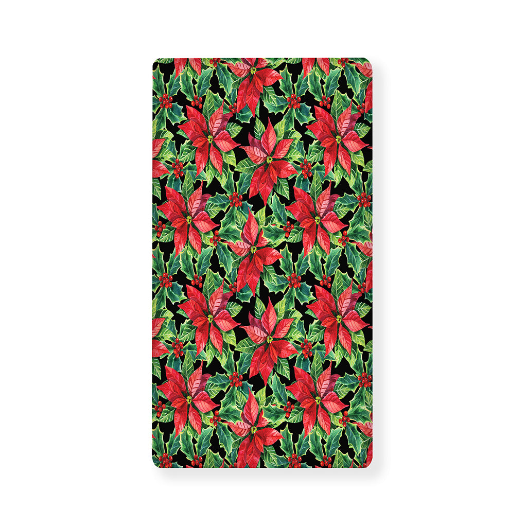 Watercolor Poinsettia Pattern Print Baby Crib Sheet