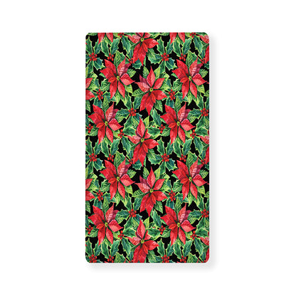 Watercolor Poinsettia Pattern Print Baby Crib Sheet