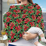 Watercolor Poinsettia Pattern Print Baby Seat Cover