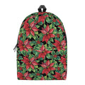 Watercolor Poinsettia Pattern Print School Backpack