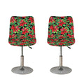 Watercolor Poinsettia Pattern Print Bar Stool Covers