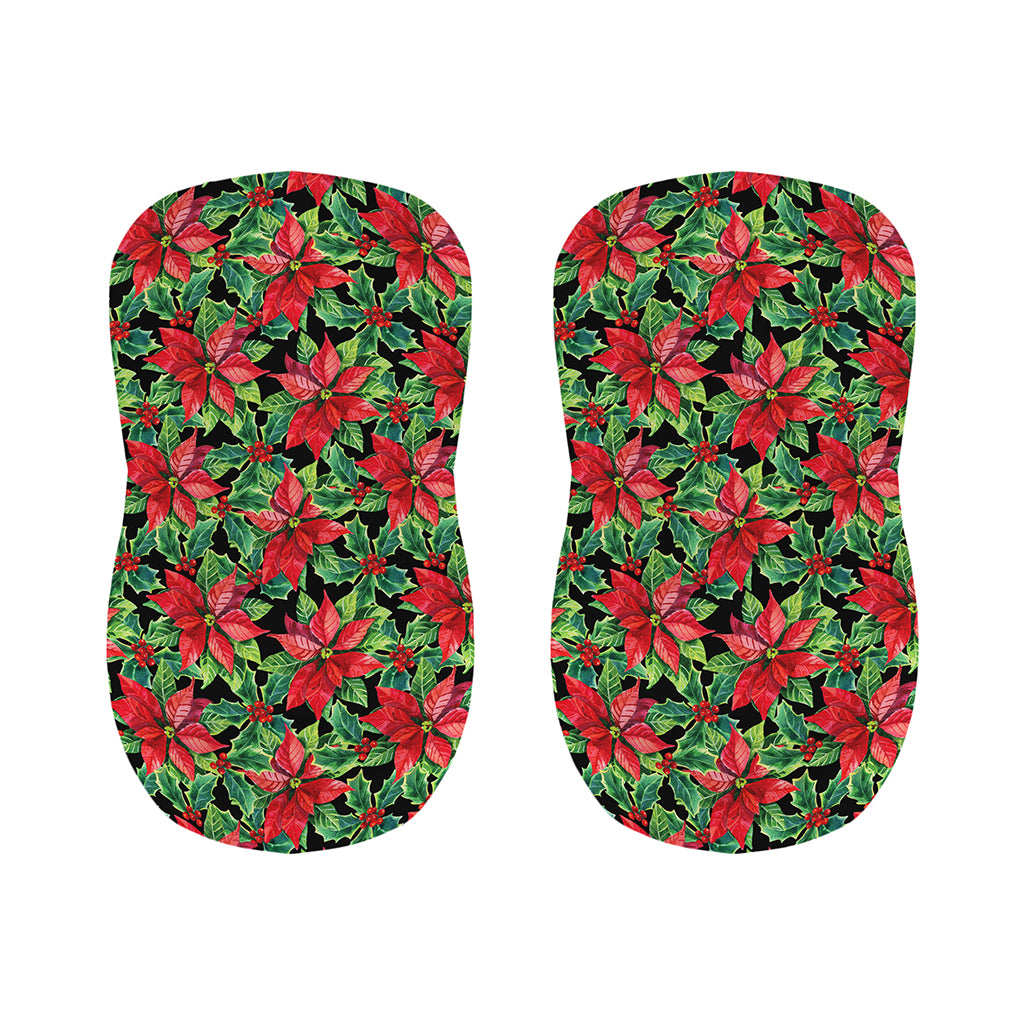 Watercolor Poinsettia Pattern Print Bar Stool Covers