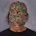 Watercolor Poinsettia Pattern Print Baseball Cap