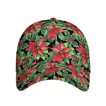 Watercolor Poinsettia Pattern Print Baseball Cap