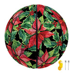 Watercolor Poinsettia Pattern Print Basketball