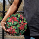 Watercolor Poinsettia Pattern Print Basketball