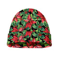 Watercolor Poinsettia Pattern Print Beanie