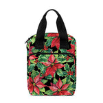 Watercolor Poinsettia Pattern Print Bible Tote Bag