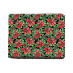 Watercolor Poinsettia Pattern Print Bifold Wallet