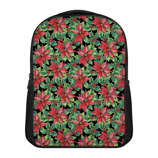 Watercolor Poinsettia Pattern Print Casual Backpack