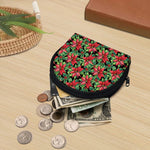 Watercolor Poinsettia Pattern Print Coin Purse