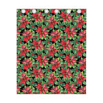 Watercolor Poinsettia Pattern Print Curtain