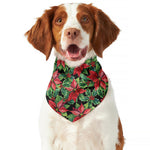 Watercolor Poinsettia Pattern Print Dog Bandana