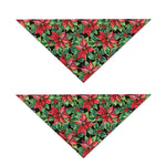 Watercolor Poinsettia Pattern Print Dog Bandana