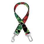 Watercolor Poinsettia Pattern Print Dog Seat Belt
