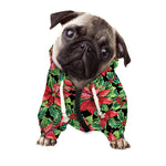 Watercolor Poinsettia Pattern Print Dog Zip Up Hoodie