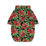 Watercolor Poinsettia Pattern Print Dog Zip Up Hoodie