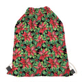 Watercolor Poinsettia Pattern Print Drawstring Bag