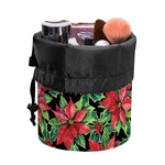 Watercolor Poinsettia Pattern Print Drawstring Makeup Bag