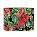 Watercolor Poinsettia Pattern Print Drum Lamp Shade