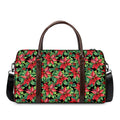 Watercolor Poinsettia Pattern Print Duffel Bag