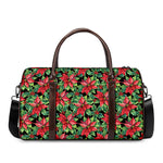 Watercolor Poinsettia Pattern Print Duffle Bag