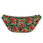 Watercolor Poinsettia Pattern Print Fanny Pack
