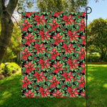 Watercolor Poinsettia Pattern Print Garden Flag