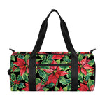 Watercolor Poinsettia Pattern Print Gym Bag