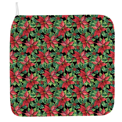 Watercolor Poinsettia Pattern Print Hand Towel