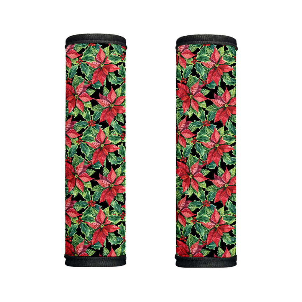 Watercolor Poinsettia Pattern Print Handle Covers