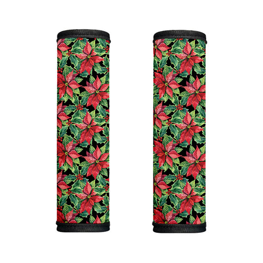 Watercolor Poinsettia Pattern Print Handle Covers