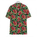 Watercolor Poinsettia Pattern Print Hawaiian Shirt