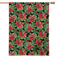 Watercolor Poinsettia Pattern Print House Flag