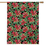 Watercolor Poinsettia Pattern Print House Flag