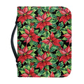 Watercolor Poinsettia Pattern Print Leather Bible Cover