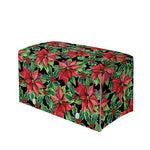 Watercolor Poinsettia Pattern Print Leather Tissue Box Cover