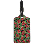 Watercolor Poinsettia Pattern Print Luggage Tag