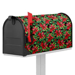 Watercolor Poinsettia Pattern Print Mailbox Cover