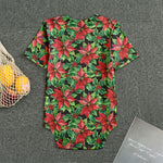 Watercolor Poinsettia Pattern Print Men's Bodysuit