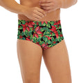 Watercolor Poinsettia Pattern Print Men's Briefs