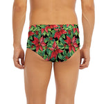 Watercolor Poinsettia Pattern Print Men's Briefs