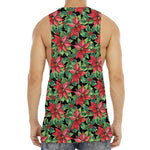 Watercolor Poinsettia Pattern Print Men's Muscle Tank Top