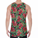 Watercolor Poinsettia Pattern Print Men's Velvet Tank Top