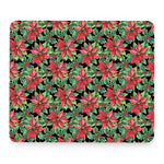 Watercolor Poinsettia Pattern Print Mouse Pad