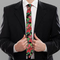 Watercolor Poinsettia Pattern Print Necktie