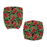 Watercolor Poinsettia Pattern Print Office Chair Cover