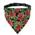 Watercolor Poinsettia Pattern Print Over The Collar Dog Bandana