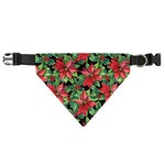 Watercolor Poinsettia Pattern Print Over The Collar Dog Bandana